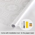 thumbnail image 3 of DKTIE 17.7" x 78.7" White Decorative Floral Tile Window Film, Static Cling Anti-UV Heat Blocking Privacy Cover, Perfect for Bathroom Bedroom & Balcony, 3 of 8