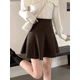thumbnail image 1 of Falda de pana ajustada de cintura alta para mujer, falda de corte A antiluz para otoño e invierno, falda tipo paraguas para personas pequeñas, 1 of 4