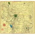 thumbnail image 2 of Rand McNally 16x15 Gold Ornate Wood Framed with Double Matting Museum Art Print Titled - Texaco - Idaho, Montana, Wyoming - Rand McNally, 2 of 4