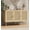 Natural wood color, variant on Rattan Sideboard Buffet Cabinet with 3 Doors, Boho Storage Cabinet with Adjustable Shelves, Console Table for Living Room, Dining Room, Entryway, Coffee Bar