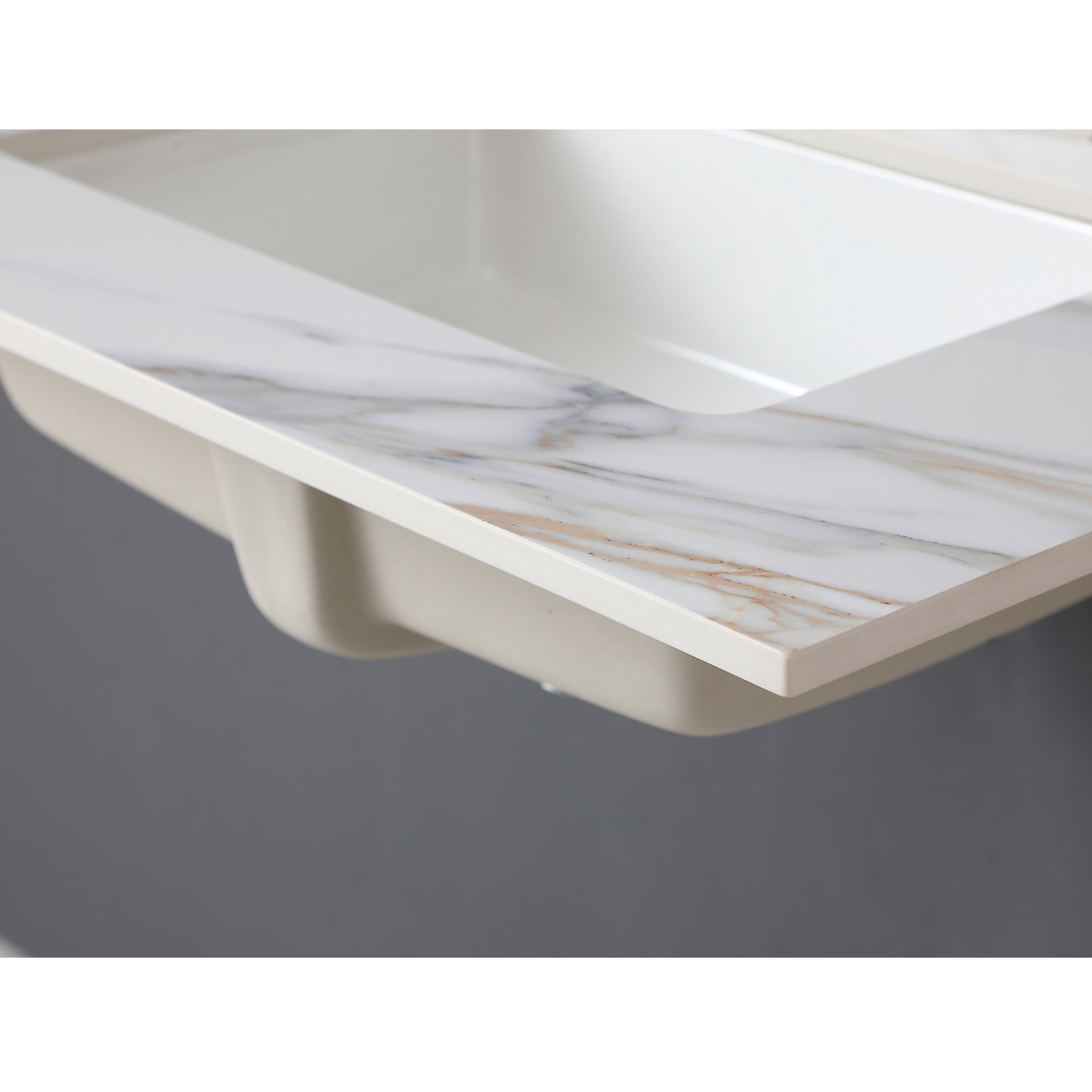 Noble House 31-Inch Bathroom Vanity Top with Undermount Sink, Backsplash, 3 Pre-Drilled Faucet Holes, White