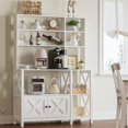 thumbnail image 6 of Bakers Rack with Power Outlet, 45in Wide Coffee Bar Cabinet with Storage, 6-Tier Kitchen Storage with Doors, Microwave Stand for Kitchen, Dining Room, 6 of 6