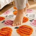 thumbnail image 5 of Halloween Rug, Fall Bathroom Decor, Halloween Pumpkin Decorations, Plush Pink and White Rug, 24X36 Inch Fuzzy Pumpkin Printed Bathroom Floor Mat, Cozy Shaggy Carpet for Bathroom,, 5 of 6