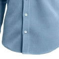 thumbnail image 5 of Men's Big & Tall Waffle-Knit Shirt Button Down Long Sleeve Dressy Shirt Casual Formal Blouse,XXXXL,Sky Blue, 5 of 6