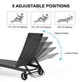 thumbnail image 2 of Crestlive Products Aluminum Adjustable Chaise Lounge Chair with 2 Wheels, Brown, 2 of 5