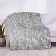 thumbnail image 3 of Honeii Silver Mosaic print throw blanket, crafted from cozy cotton flannel, offers versatile home decor as a bedding suitable for all seasons.-50"x40", 3 of 6
