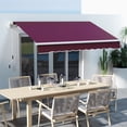 thumbnail image 2 of Outsunny 10' x 8' Retractable Awning with LED Lights, UV40+, Wine Red, 2 of 10
