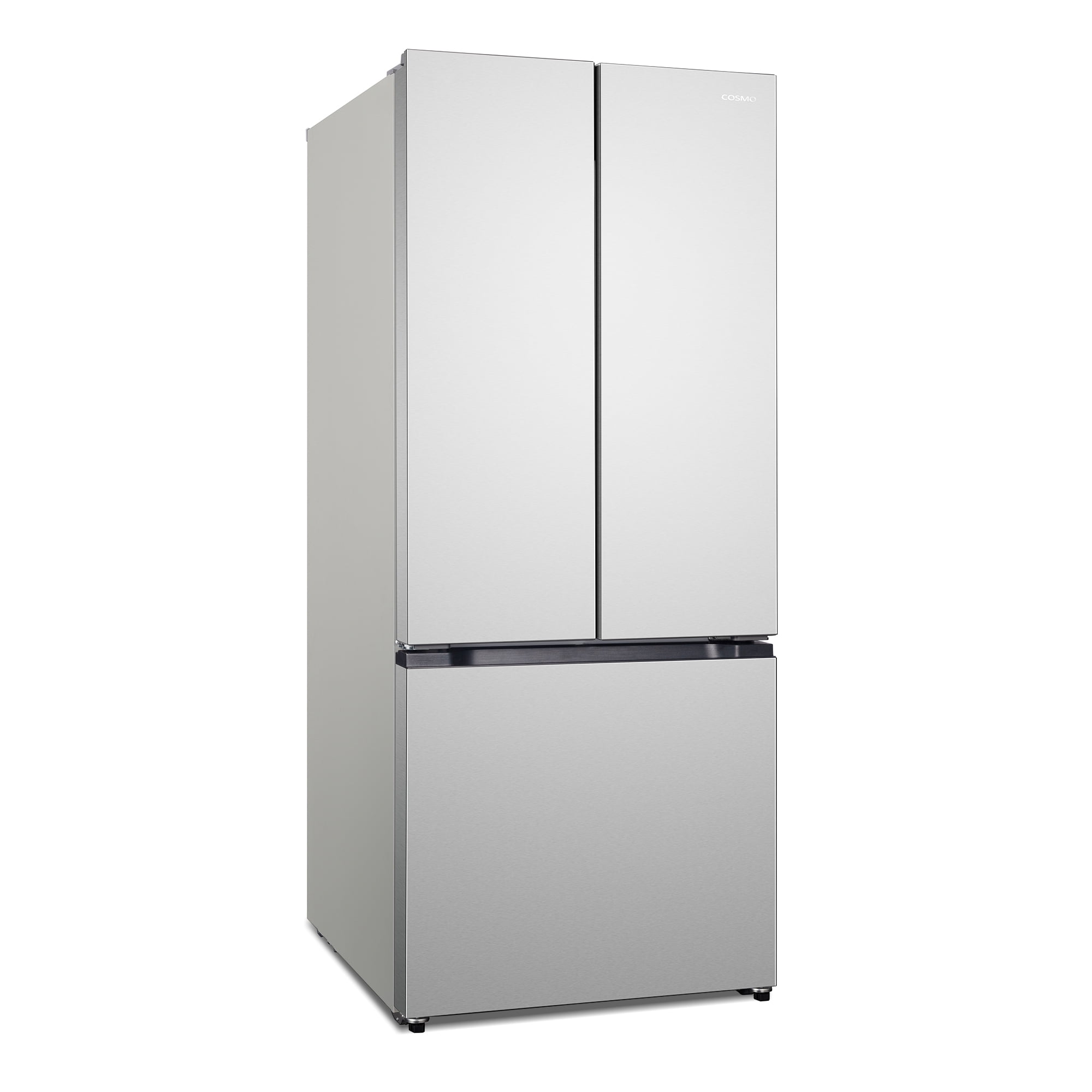 Cosmo 30 in. Vista Collection 17.5 cu. ft. Counter Depth 3-Door French Door Refrigerator, Freezer Drawer, Stainless Steel