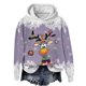 thumbnail image 1 of WILLBEST Sudadera de Mujer con Capucha, Estilo Casual, con Estampado Navideño de Ciervos con Cabeza Grande y Copos de Nieve Cuello Redondo, Manga Larga y Diseño Ligero X-Grande, 1 of 4