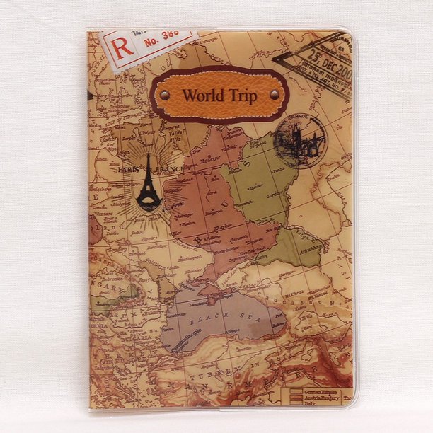 Impermeable Diseño Del Mapa Mundo Cubierta Pasaporte Unisex PVC Tarjeta Busines Documentos Titular Monedero Bolso Accesorios De Viaje huangjie unisex