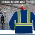 thumbnail image 4 of North 15 High-Visibility 4" Contrast Reflective Long Sleeve Blue Safety T-Shirt with Moisture Wicking Mesh-6681LS-XL, 4 of 7