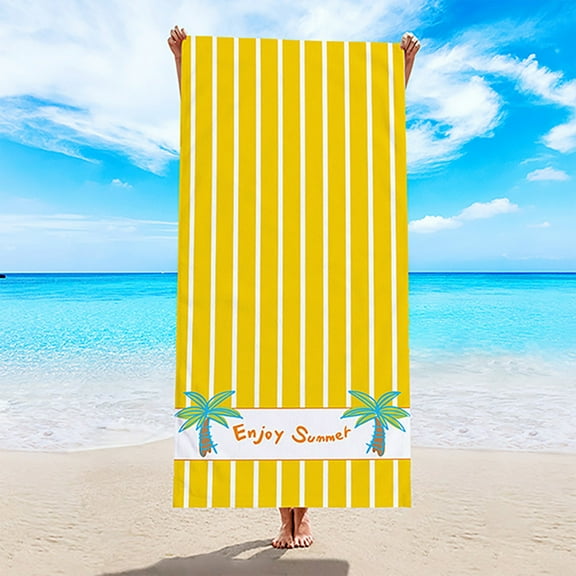 Kumdkd Beach Towels Oversized , Thin Quick Dry Super Absorbent Large Lightweight Towels for Travel Sports Pool Swimming Bath Yoga Girls Women Adults Teen Beach Towel(Yellow,59.1×27.6In)