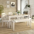 thumbnail image 2 of Weston Home Lexington Wood Dining Set with Bench and 4 Ladder Back Chairs, White, 2 of 7