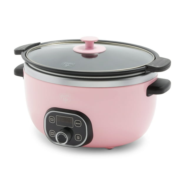 GreenLife Ceramic Nonstick, 6QT Slow Cooker, Pink