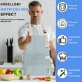 thumbnail image 5 of TaTaai 5Pcs Aprons Adjustable Bib Aprons with Pockets Cotton Linen Cooking Kitchen Chef Apron for Women and Men, 5 of 5