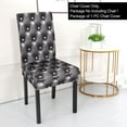 thumbnail image 2 of Unique Bargains Stretch Polyester Dining Chair Covers Set of 6, Dark Gray, 2 of 7