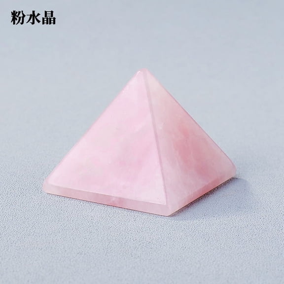 ERDOUY 1 piece natural crystal pyramid ornament, light pink 4 * 4cm healing crystal pyramid positive energy natural crystal stone used for chakra spiritual home decoration