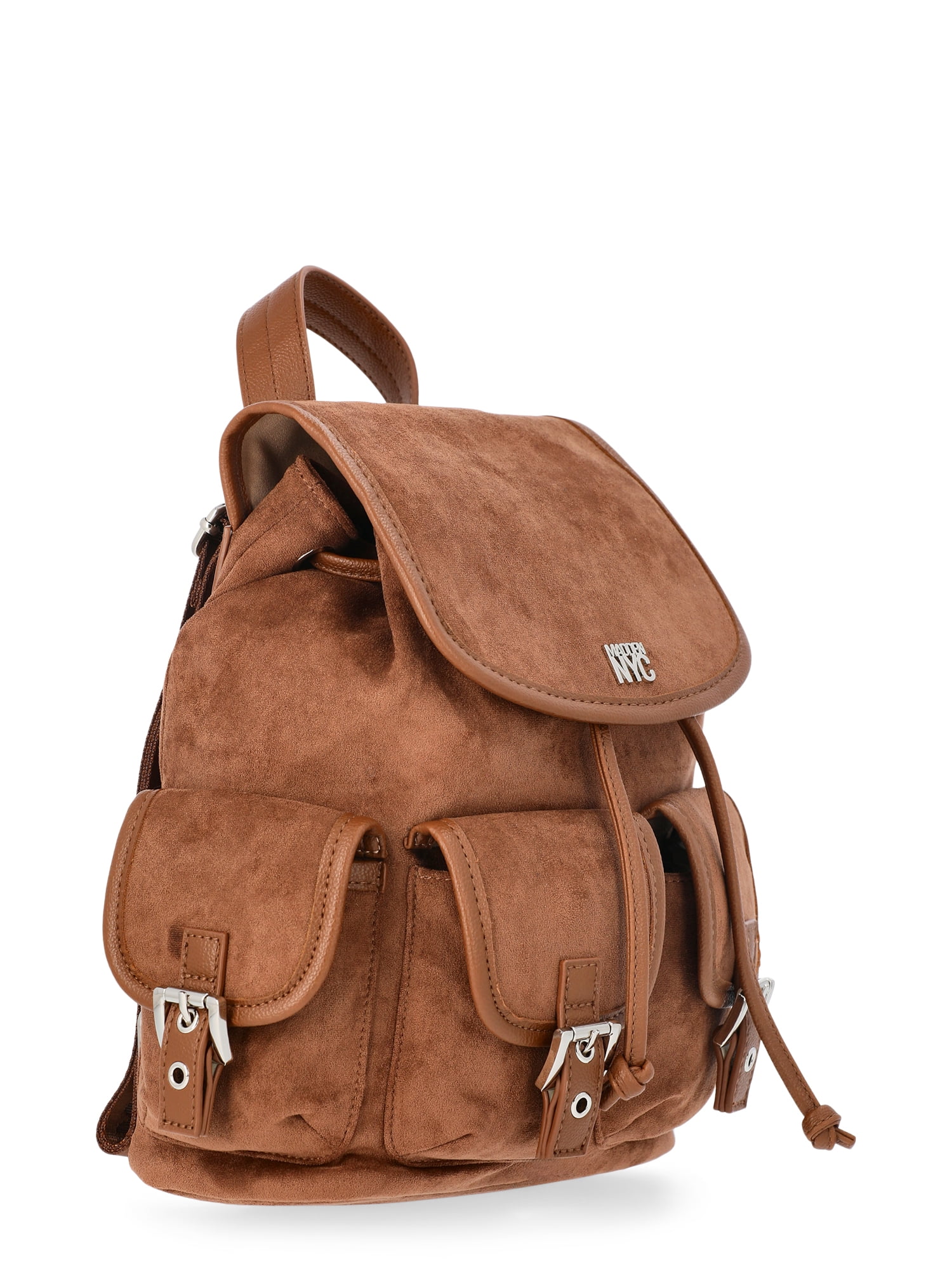 Madden NYC Women's Flap Pocket Flap Backpack, Brown