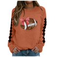 thumbnail image 1 of EHQJNJ Chandails en Molleton Oversize pour Femmes Coupe Ample Manches Longues Col Rond Imprimé Graphique Football, 1 of 4