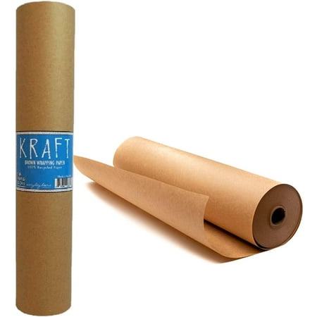 Kraft Brown Wrapping Paper Roll 30" x 1,200" (100 ft) – 100% Recyclable