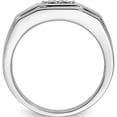 thumbnail image 2 of Sterling Silver Rhodium Plated Diamond Men's Ring (Size 10) Made In India qr5052-10, 2 of 5