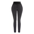 thumbnail image 3 of QLEICOM Womens Yoga Pants Capri Leggings High Waist Tummy Control Slimming Booty Running Butt Lift Tights With Pockets Workout Leggings Athletic Pants Tummy Control Leggings Black XL, 3 of 6