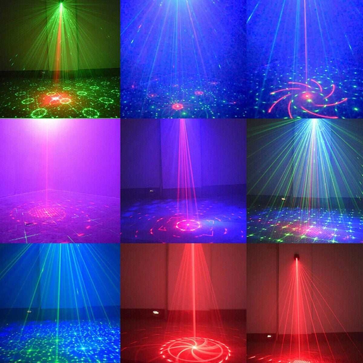 L16 Disco Multi-fonction Disco DJ Strobe Light Control Control Sound Activé  Stage Projecteur Pour Ban Birthday Bar Show - le Noir / Bouchon ue