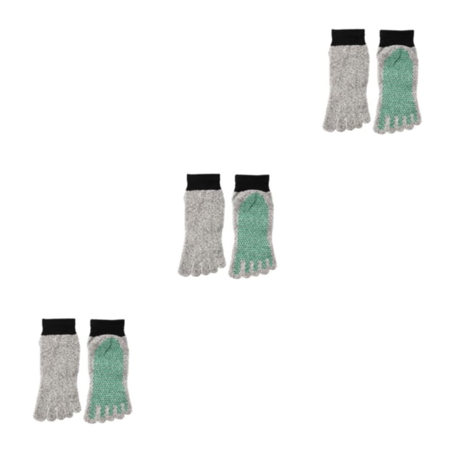 Calcetines Qarigey con 5 Dedos de Separación para Yoga Senderismo Correr Escalada Gris Verde