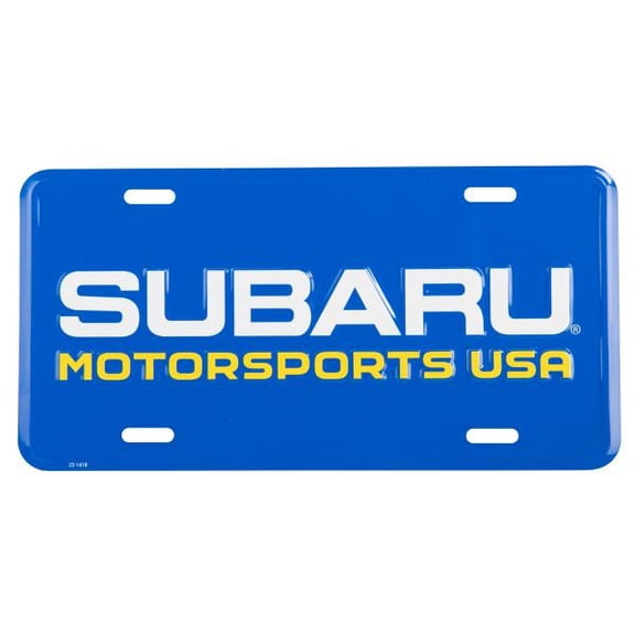 Blue License Plate Subaru Motorsports New Genuine Official - SMSUSA
