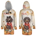 thumbnail image 3 of Happy Thanksgiving Dachshund with Turkey Pumpkins Autumn Vibes All Over Print 3D Hooded Duffle Toggle Coat Wiener Dog Lover Gifts Idea - 12018, 3 of 6