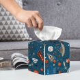 thumbnail image 6 of Sikiie Cartoon Space1 Leather Tissue Box Cover Square, tissue box holder, Tissue Box with Bottom Belt-5.2”x5.2”x5.2”, 6 of 7