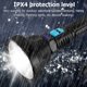 thumbnail image 3 of Muyoka Linterna LED Reflector recargable por USB con batería 1200mAh 18650 300LM Foco de protección IPX4 3 modos de iluminación Pantalla de alimentación Antorcha para senderismo Camping Pesca Muyoka Hogar, 3 of 6