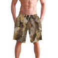thumbnail image 4 of Dailycode Men's Quick Dry Swim Trunks Beach Shorts Casual Summer Board Shorts with Pockets, Brown Snake Skin, 4 of 8