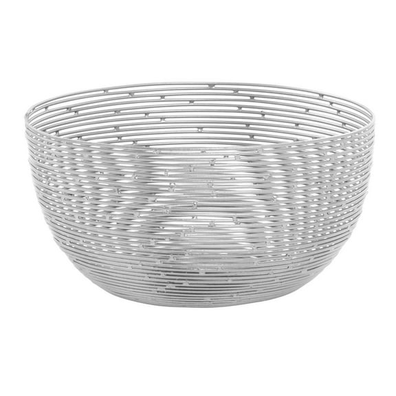HUBERT® Bread Basket Silver Wire Round - 7 7/8" Dia x 3 3/4" H