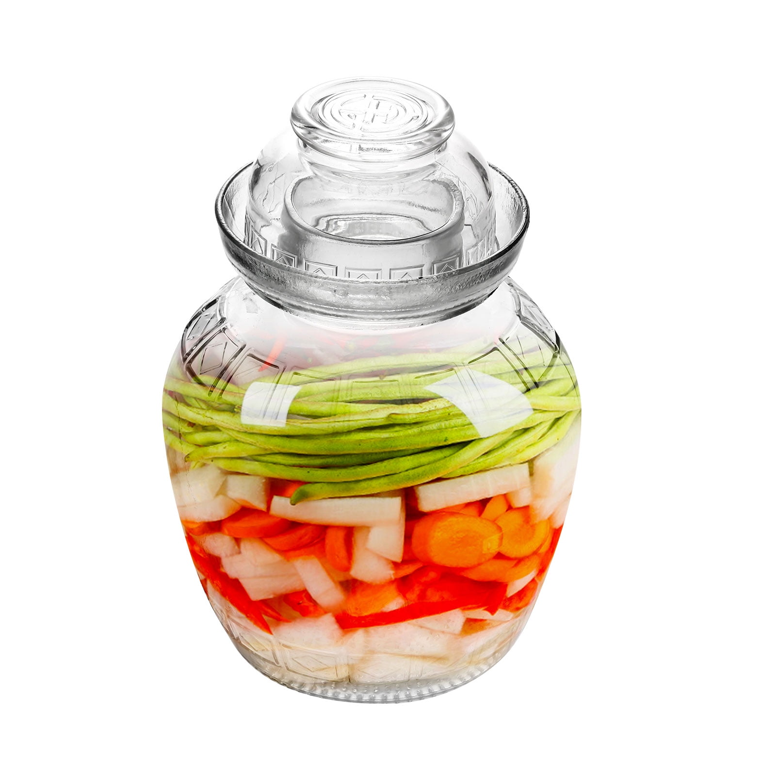 Traditional Glass Fermenting Jar Glass Fermentation Crock Pot for Pickle Kimchi and Chinese - Walmart.com