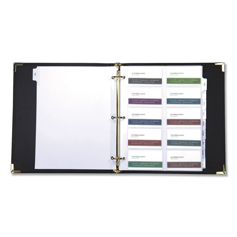 Classic Vinyl Business Card Binder, Holds 200 2 x 2.5 Cards, 10.25 x 11.13, Ebony