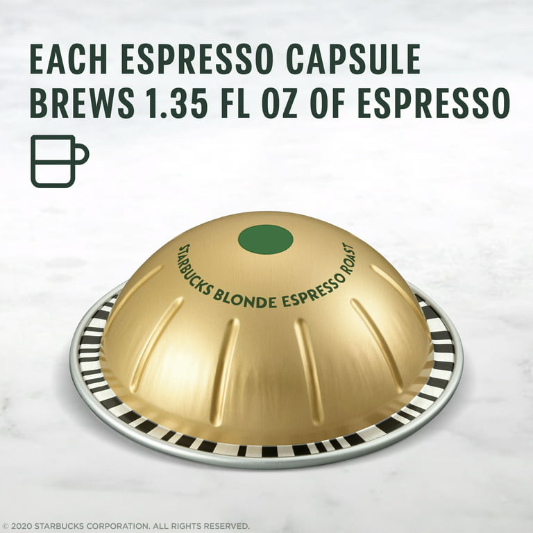 Starbucks by Nespresso Vertuo, Starbucks Blonde Espresso Roast, Nespresso  Pods, 10 Ct
