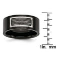 thumbnail image 3 of Lex & Lu Chisel Stainless Steel Black IP- Plated w/Wire Inlay Ring, 3 of 5