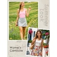 thumbnail image 3 of Anygrew Womens Built in Bra Tank Tops Summer Casual Cami Tanks Wide Strap Camisole, 3 of 5