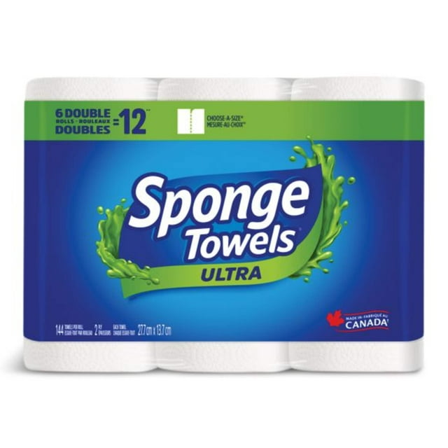 SpongeTowels Ultra Choose-A-Size Paper Towel, 2-ply, 6-pk