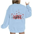 thumbnail image 4 of Goodeals Love You Women's Valentines Sweatshirts Love Heart Graphic Pullover Cute Holiday Crewneck Long Sleeve Preppy Tops(Light Blue,XXL)Saving, 4 of 4