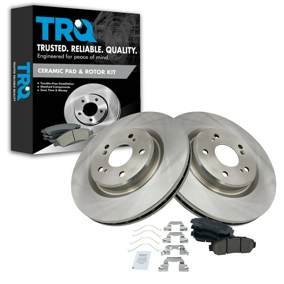 TRQ Front Brake Pad & Rotor Kit Brake Pads Brake Rotor Ceramic Fits Select 2019 Acura RDX