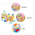 thumbnail image 4 of CHUANK 100Pcs Wooden Castle Building Blocks Kids Educational Toys Geometric Blocks Set, 4 of 6