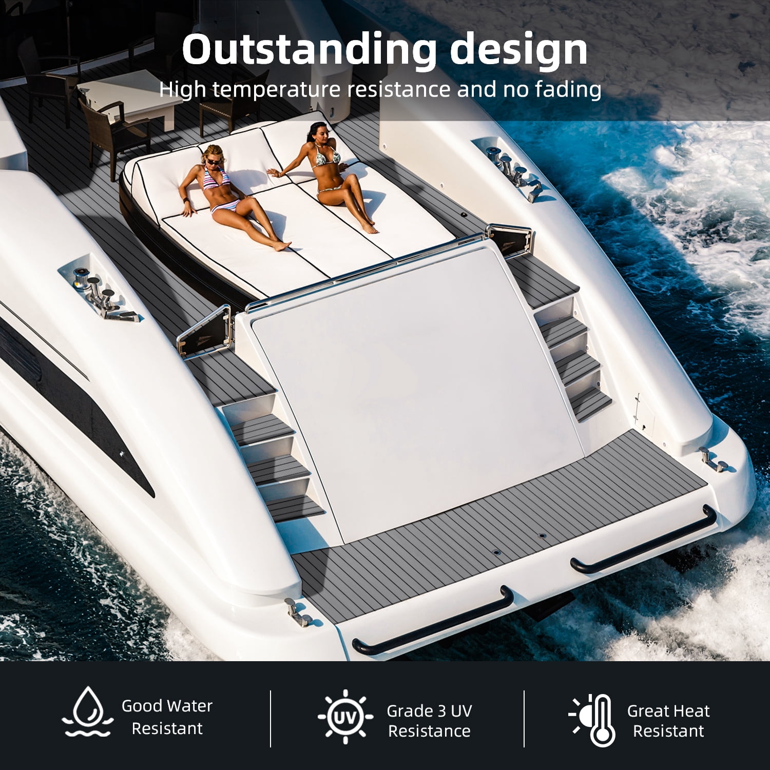 AbahubFit EVA Foam Boat Flooring 96"x45.6"/36"/28.8", 48"x16.8", Self Adhesive Non-Slip Marine Deck Mat for Motorboat Kayak Surfboard SUP