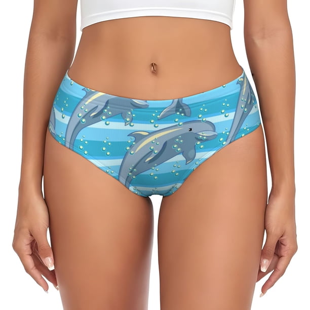 Fotbe Dolphin Calzones Estampados para Mujer – Ropa Interior de Algodón, Cómoda, Suave y Elástica-Medium