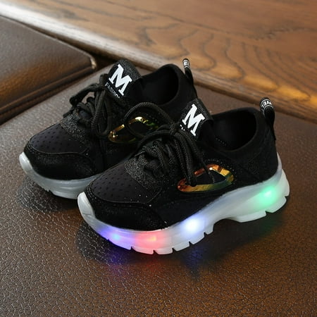 

〖Roliyen〗Girls Sneakers Sport Mesh Run Luminous Sneakers Girls Breathable Boys Children Baby Led Shoes Baby Shoes