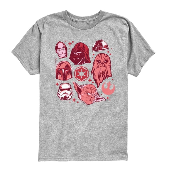 Star Wars - Valentines Grid - Youth Boys Short Sleeve Graphic T-Shirt