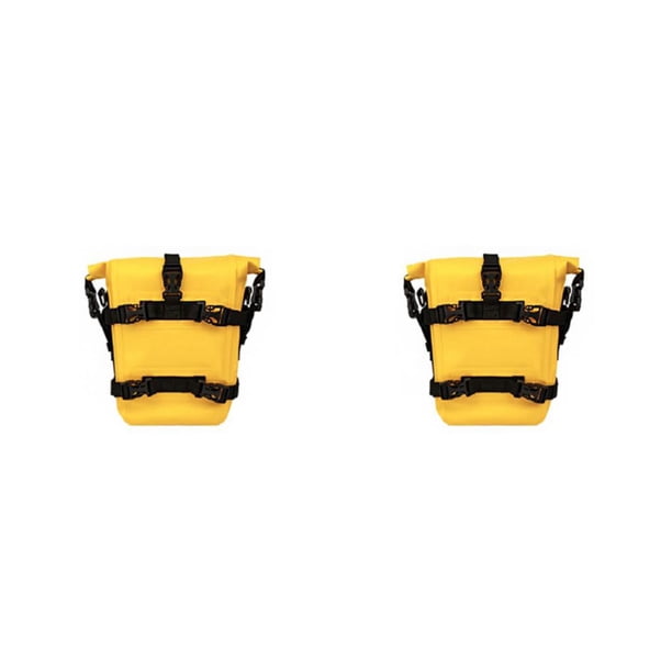 Speravity Bolsa universal para parachoques de motocicleta, bolsas impermeables a prueba de lluvia, bolsa multifuncional de liberación rápida, Amarillo 2piezas