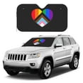 thumbnail image 2 of DouZhe Car Sunshades for Windshield, Lgbtq Rainbow Heart Pattern Car Sun Shade Block Heat and UV Rays, 55" x 30", 2 of 8
