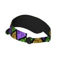 thumbnail image 3 of Easygdp Mardi Gras Shiny Green Purple Stretchy Visor - Unisex Visor Hat for Men and Women, UPF 50 Sun Protection Visor, Ultra-Light, 3 of 8